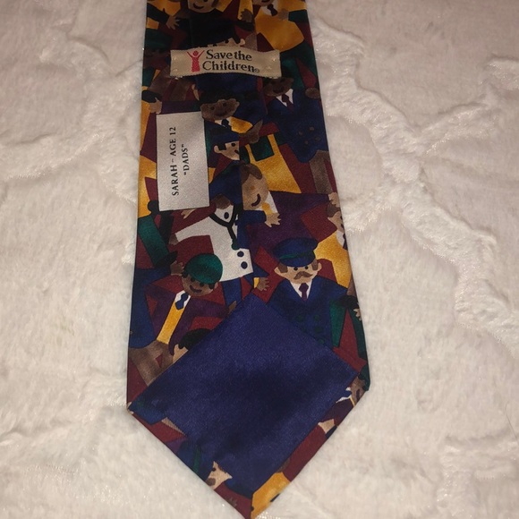 3/$20 - Save the Children “Dads” VTG Silk Tie - Picture 5 of 6